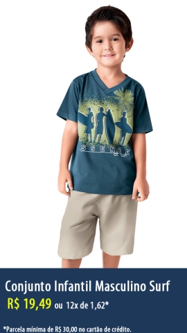 Camiseta infantil masculina Surf